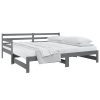 Creek Pull-out Day Bed 2x(92×187) cm Solid Wood Pine – Grey