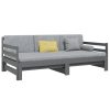 Creek Pull-out Day Bed 2x(92×187) cm Solid Wood Pine – Grey