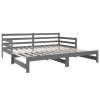 Creek Pull-out Day Bed 2x(92×187) cm Solid Wood Pine – Grey