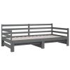 Creek Pull-out Day Bed 2x(92×187) cm Solid Wood Pine – Grey