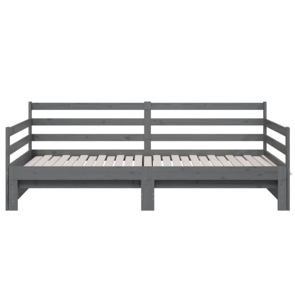 Creek Pull-out Day Bed 2x(92×187) cm Solid Wood Pine – Grey