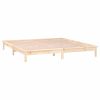 LED Bed Frame Solid Wood – QUEEN, Brown