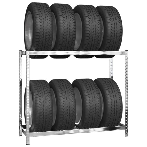 Tire Rack Silver Steel – 110x40x110 cm, 1