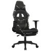 Massage Gaming Chair with Footrest Leather – Black and Camouflage