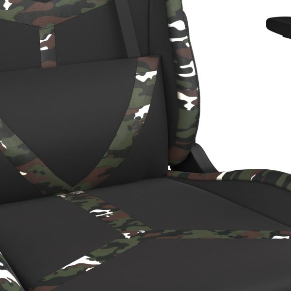 Massage Gaming Chair with Footrest Leather – Black and Camouflage