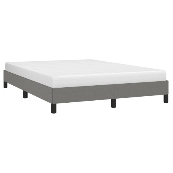 Bed Frame Dark Grey 153×203 cm Queen Fabric