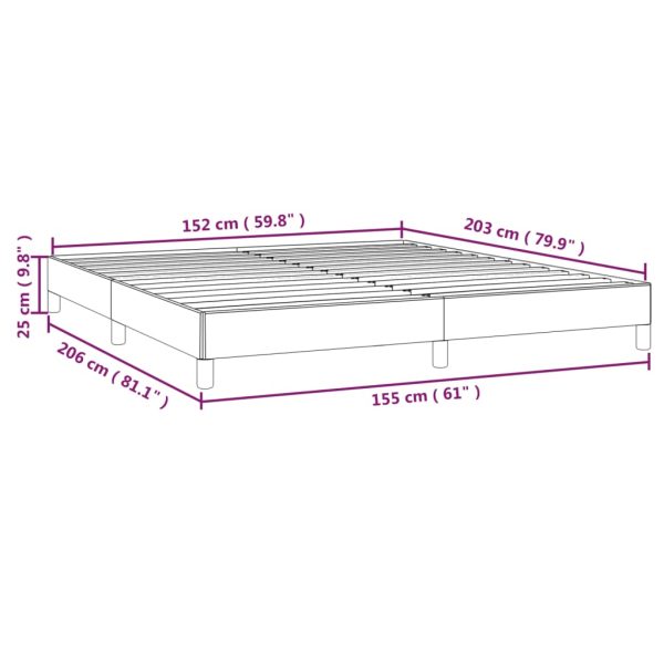 Bed Frame Dark Grey 153×203 cm Queen Fabric