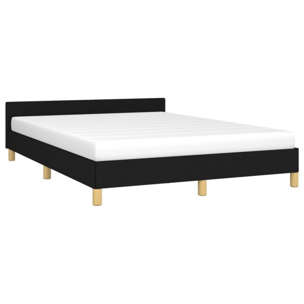 Bed Frame with Headboard Black Fabric – DOUBLE