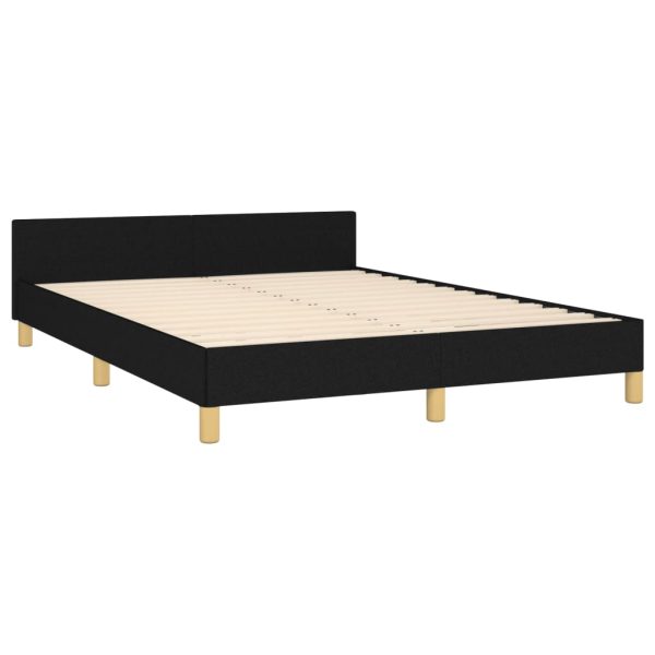 Bed Frame with Headboard Black Fabric – DOUBLE