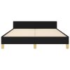 Bed Frame with Headboard Black Fabric – DOUBLE