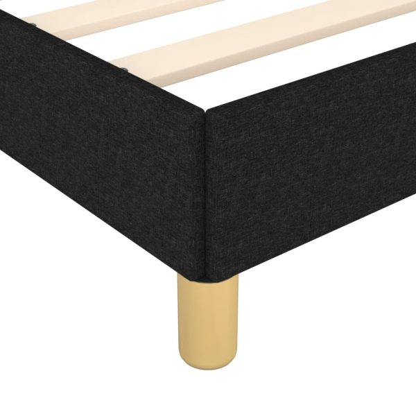 Bed Frame with Headboard Black Fabric – DOUBLE