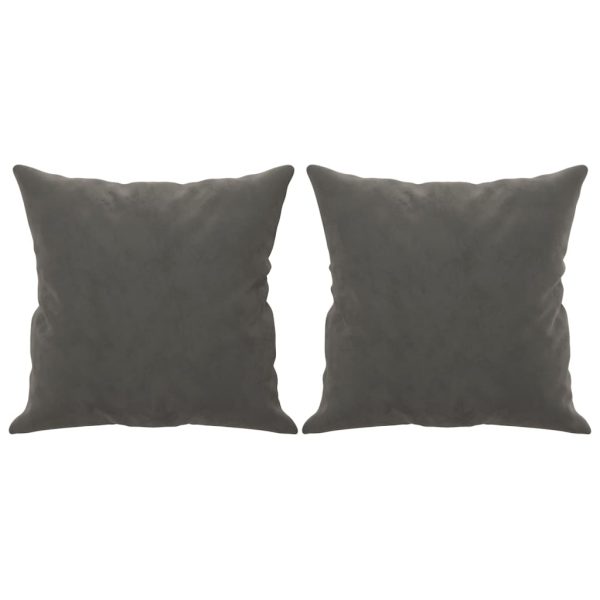 Throw Pillows 2 pcs Dark Grey 40×40 cm Velvet