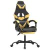 Swivel Gaming Chair with Footrest Faux Leather – Black and Gold