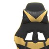 Swivel Gaming Chair with Footrest Faux Leather – Black and Gold