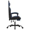 Swivel Gaming Chair with Footrest Faux Leather – Black and Blue