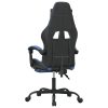 Swivel Gaming Chair with Footrest Faux Leather – Black and Blue