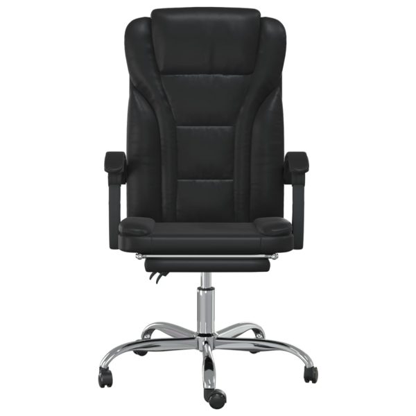 Reclining Office Chair Black Faux Leather