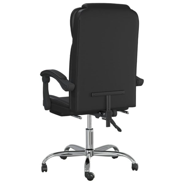 Reclining Office Chair Black Faux Leather