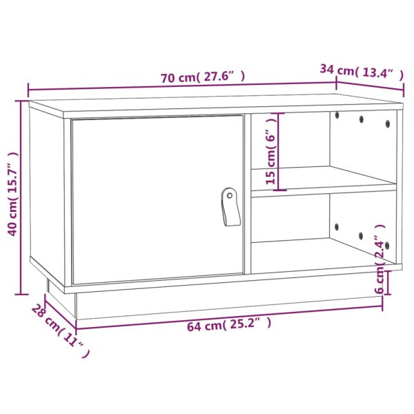 Brockworth TV Cabinet 70x34x40 cm Solid Wood Pine