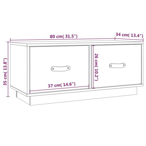 Quinta TV Cabinet 80x34x35 cm Solid Wood Pine