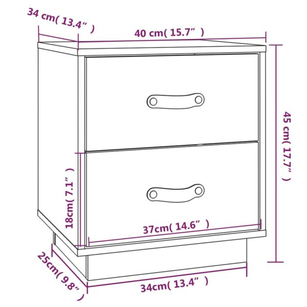 Calexico Bedside Cabinets 2 pcs 40x34x45 cm Solid Wood Pine