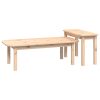 2 Piece Coffee Table Set Solid Wood Pine