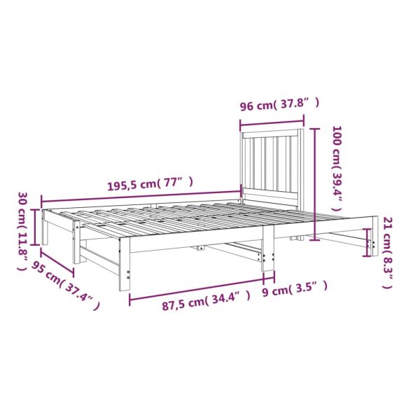 Eltham Day Bed 2x(92×187) cm Solid Wood Pine