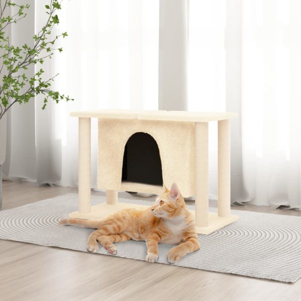 Cat Tree with Sisal Scratching Posts 50 cm – Cream