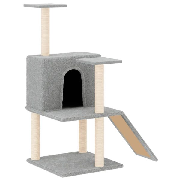 Cat Tree with Sisal Scratching Posts 109 cm – Light Grey