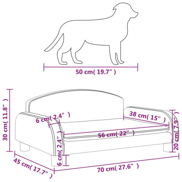 Dog Bed Light Grey 70x45x30 cm Fabric