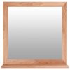 Wall Mirror 55×55 cm Solid Wood Walnut