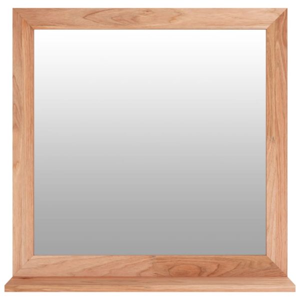 Wall Mirror 55×55 cm Solid Wood Walnut