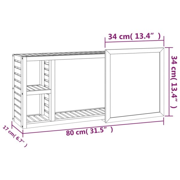 Mirror Cabinet 80x17x34 cm Solid Wood Walnut