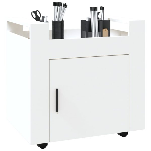 Desk Trolley 60x45x60 cm Engineered Wood – White