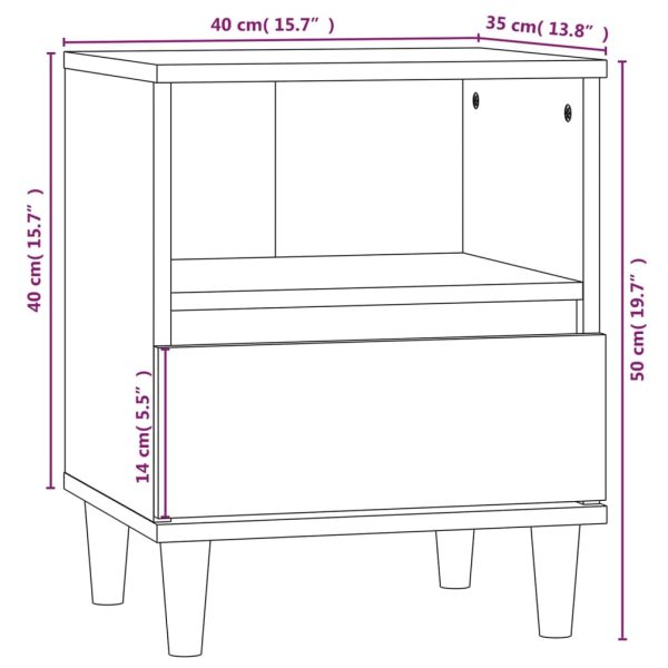 Hermiston Bedside Cabinet 40x35x50 cm – White, 1