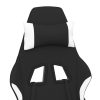 Gaming Chair with Footrest Fabric – Black and White