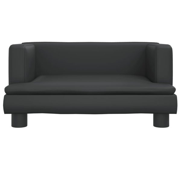 Kids Sofa Black 60x40x30 cm Faux Leather