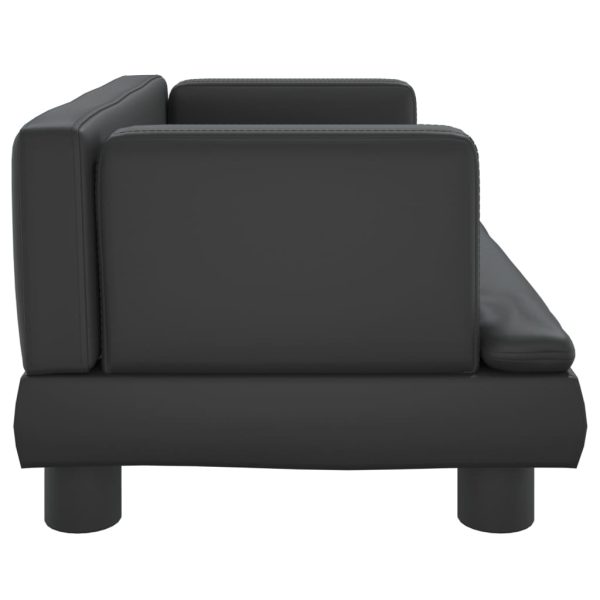 Kids Sofa Black 60x40x30 cm Faux Leather