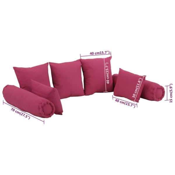 Havre 7 Piece Throw Pillow Set Pink Fabric