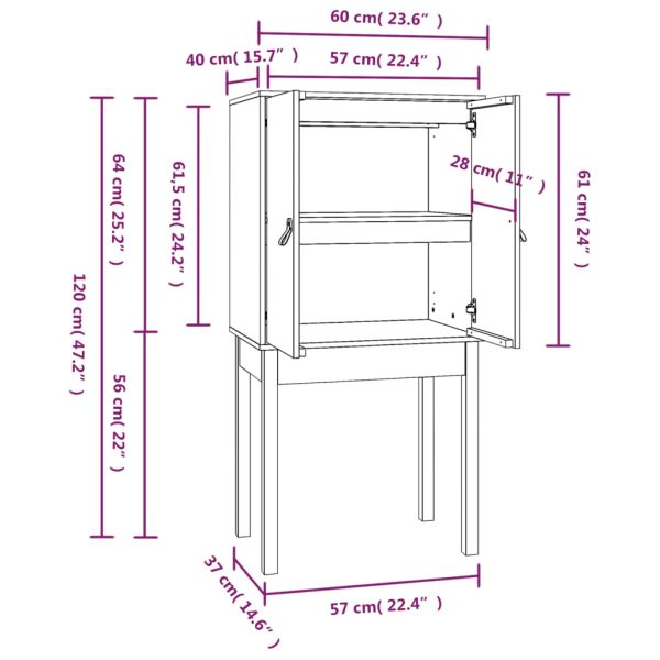 Highboard 60x40x120 cm Solid Wood Pine