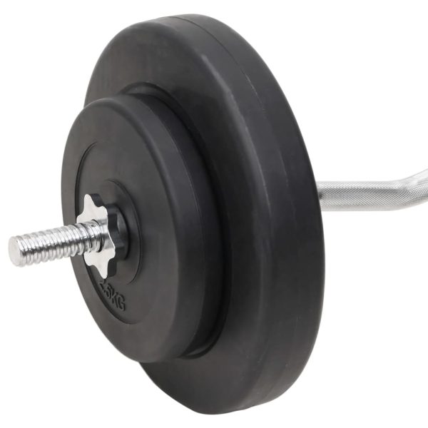 Barbell and Dumbbell with Plates – Straight bar + curl bar + dumbbell bar, 60 kg