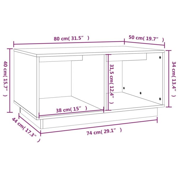 Coffee Table 80x50x40 cm Solid Wood Pine