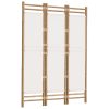 Cumbernauld Folding Room Divider Bamboo and Canvas – 120×180 cm, Cream White