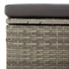 Garden Footrest with Cushion Grey 55x55x30 cm Poly Rattan