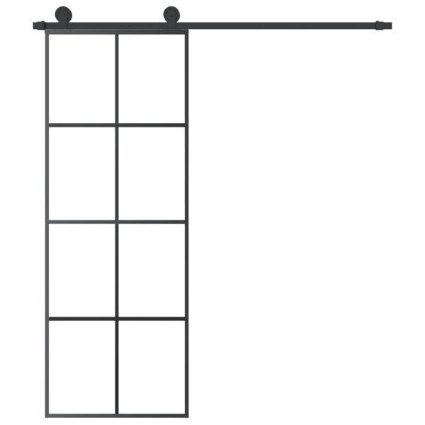 Sliding Door with Hardware Set  ESG Glass&Aluminium – 76×205 cm, 4×2 grids