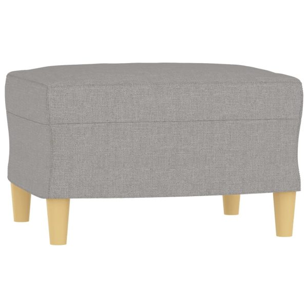 Hewitt Sofa Chair with Footstool Fabric – Light Grey