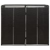 Double Wheelie Bin Shed 140x80x117 cm Poly Rattan – Black