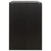 Double Wheelie Bin Shed 140x80x117 cm Poly Rattan – Black