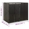 Double Wheelie Bin Shed 140x80x117 cm Poly Rattan – Black