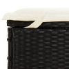 2-Person Sunbed with Cushions Poly Rattan – Black and White